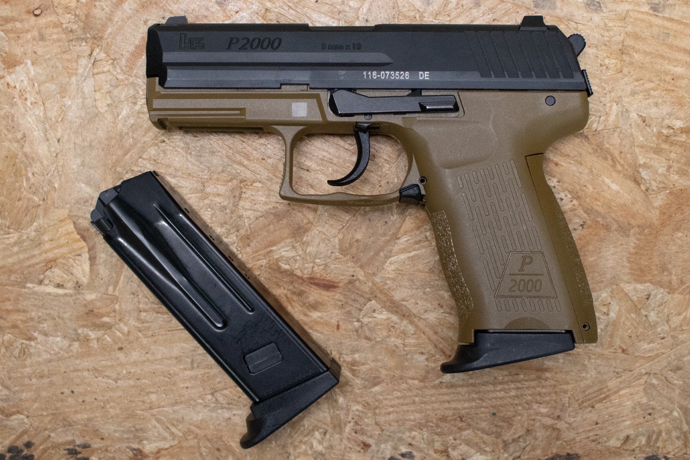 H  K P2000 9mm Police Trade-In Pistol with FDE Frame