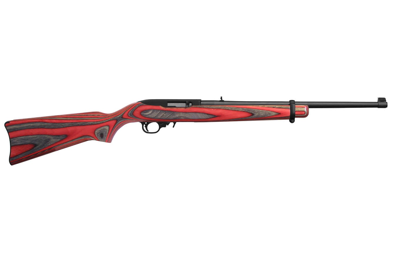 RUGER 10/22 22LR Semi-Auto Rifle with Black and Red Laminate Stock