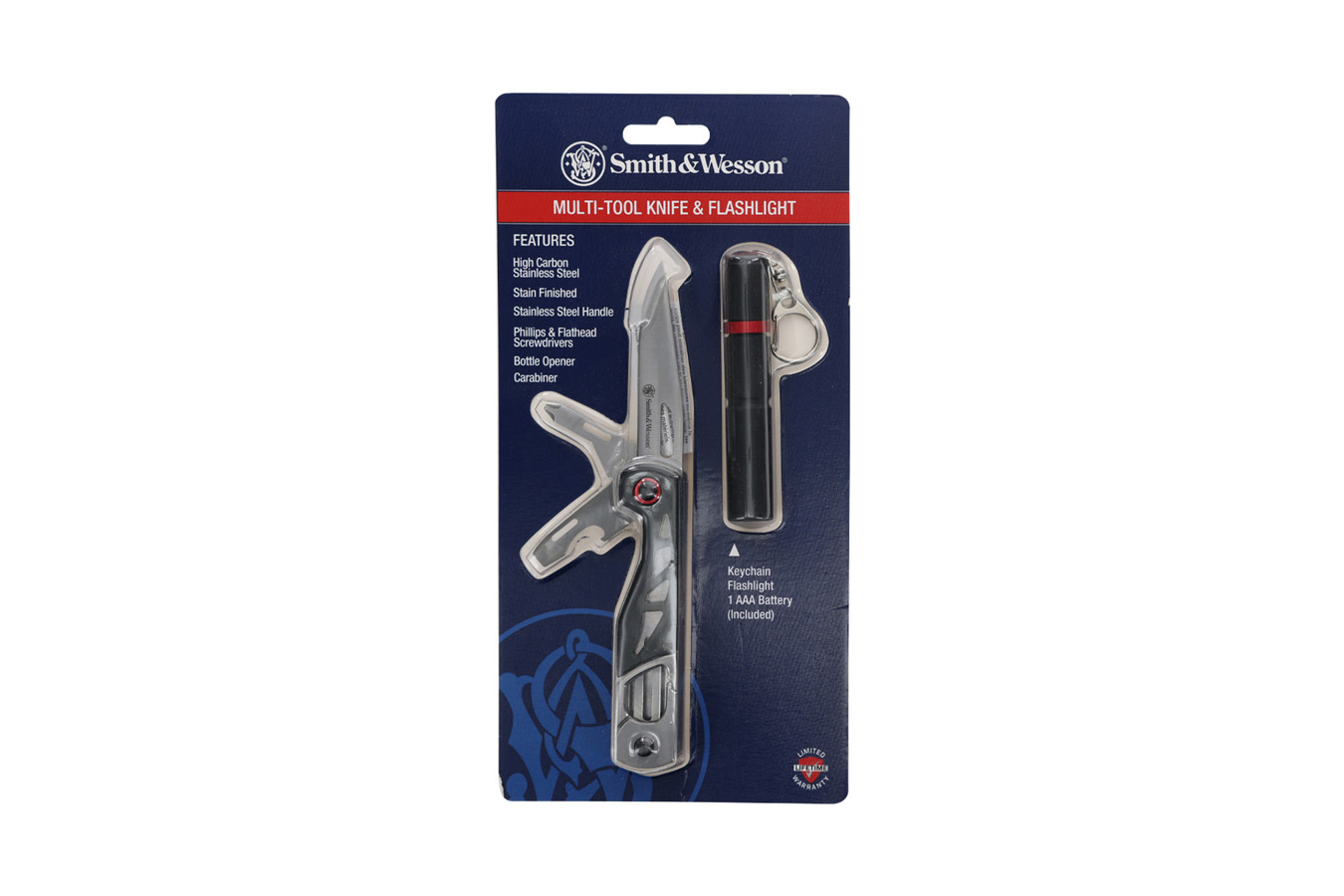 BTI LLC Smith and Wesson Multi Tool With Keychain Flashlight