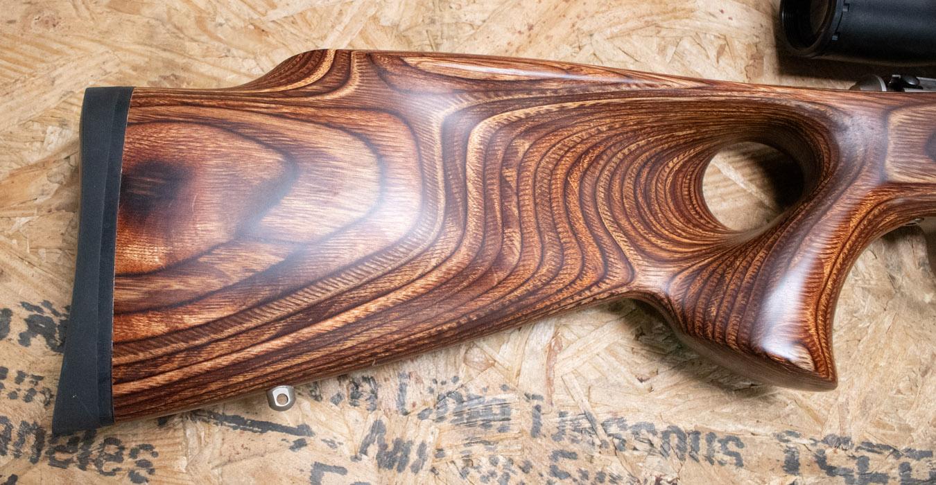 SAVAGE 93R17 17HMR Stainless Police Trade-In Bolt Action Rifle with Thumbhole Stock and Scope