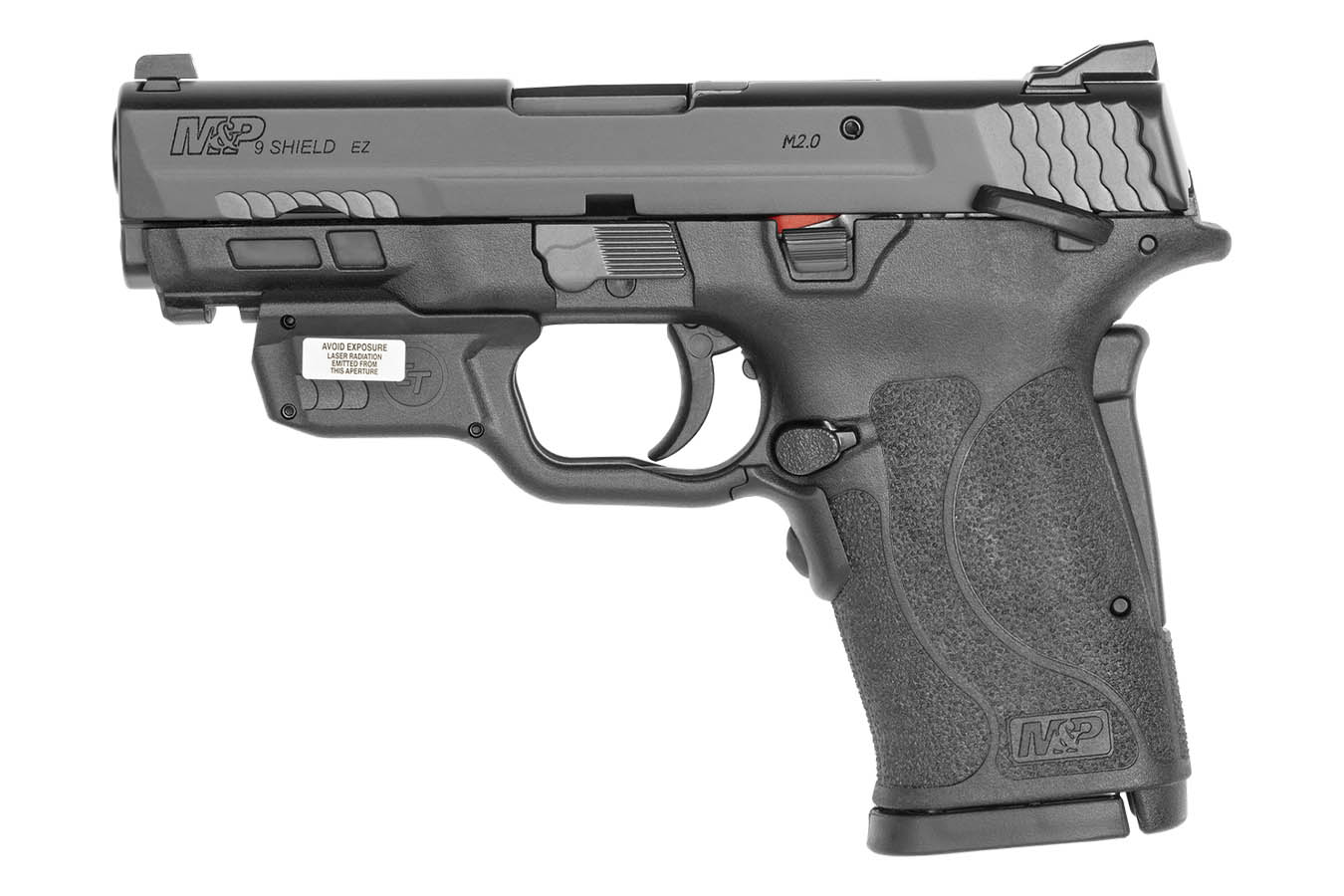 SMITH AND WESSON M&P9 Shield M2.0 EZ 9mm Pistol with Crimson Trace Red Laserguard and Thumb Safety
