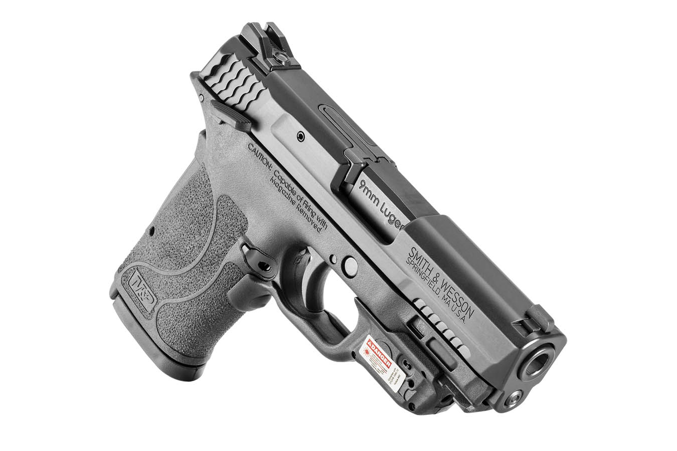 SMITH AND WESSON M&P9 Shield M2.0 EZ 9mm Pistol with Crimson Trace Red Laserguard and Thumb Safety