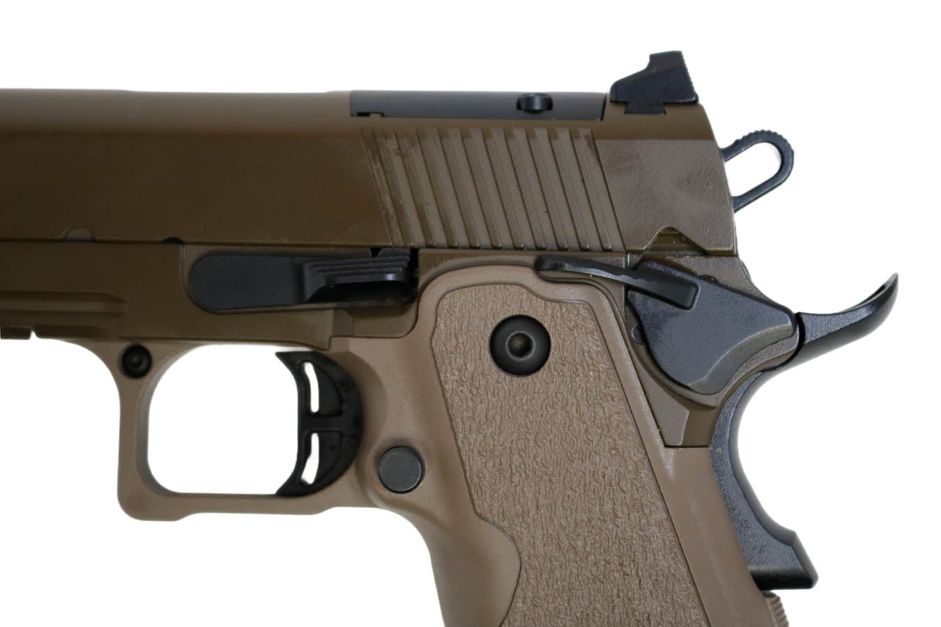 TISAS 1911 Duty DS 9mm Optic Ready Double Stack 1911 Pistol with FDE Frame and Patriot Brown Slide