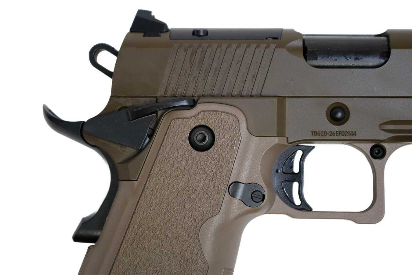 TISAS 1911 Duty DS 9mm Optic Ready Double Stack 1911 Pistol with FDE Frame and Patriot Brown Slide