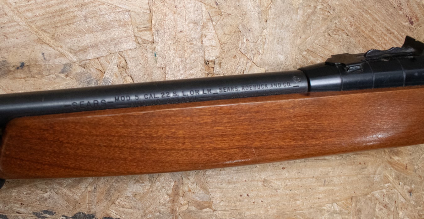 SEARS Model 5 22S/L/LR Police Trade-In Lever-Action Rifle with Smooth Wood Stock