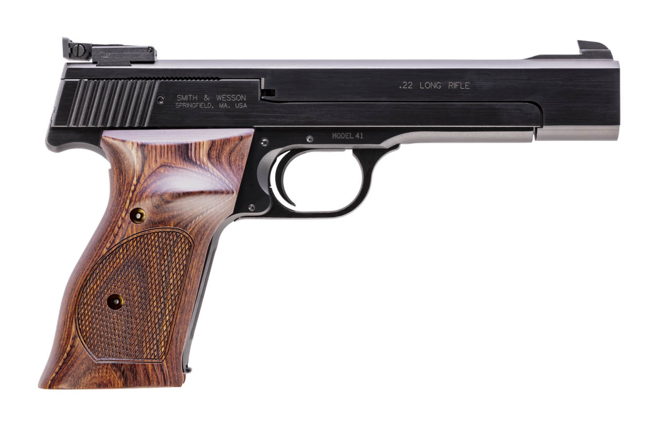SMITH AND WESSON Model 41 22 LR Rimfire Pistol 5.5-inch with Wood Target Grips
