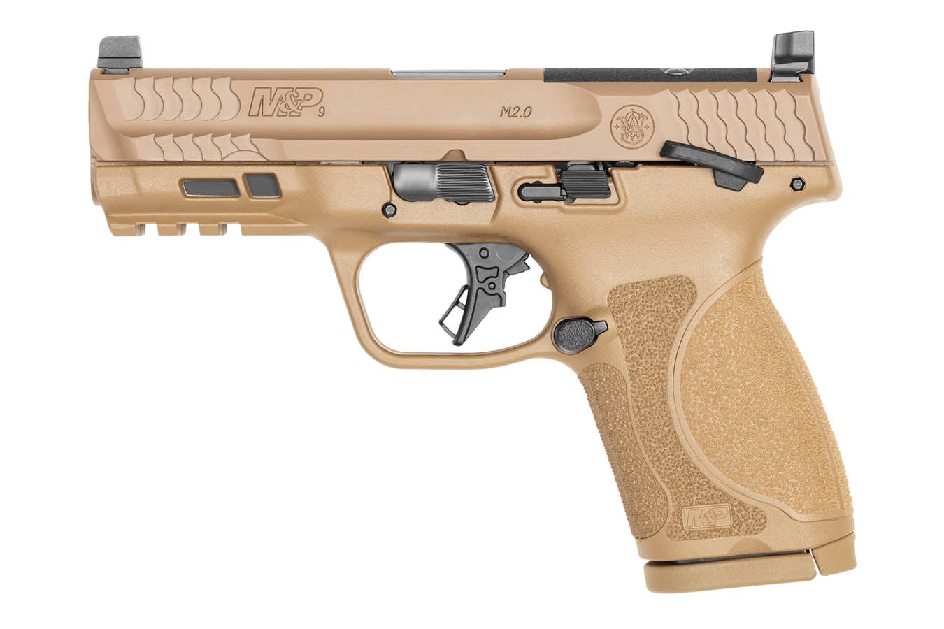 Smith & Wesson MP9 M2.0 9mm Compact Optic Ready Flat Dark Earth (FDE) Pistol with Manual Thumb Safety