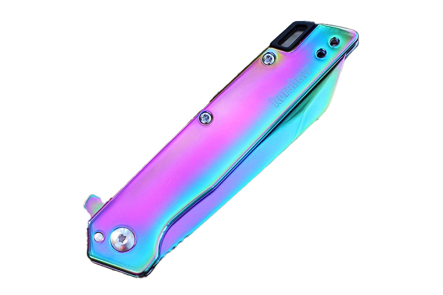 Kershaw Knives 3 Inch Misdirect Flipper A/O, Rainbow SS