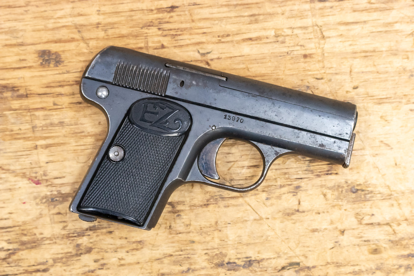 E ZEHNER Type II Zehna Cal 6.35 Police Trade-in Pistol (No Magazine)