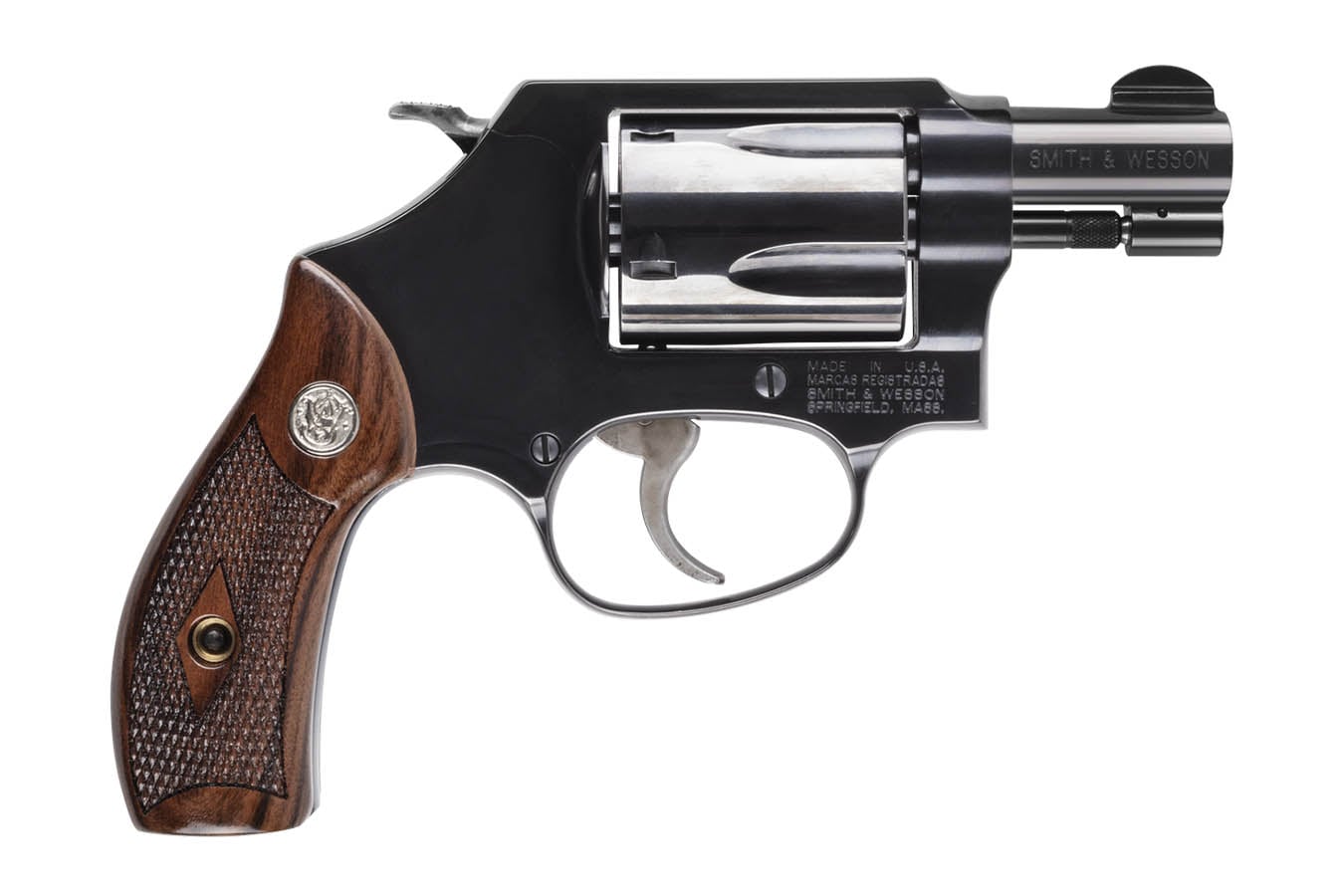 Smith & Wesson Model 36 Classic 38 Special J-Frame Revolver with Checkered Wood Grip