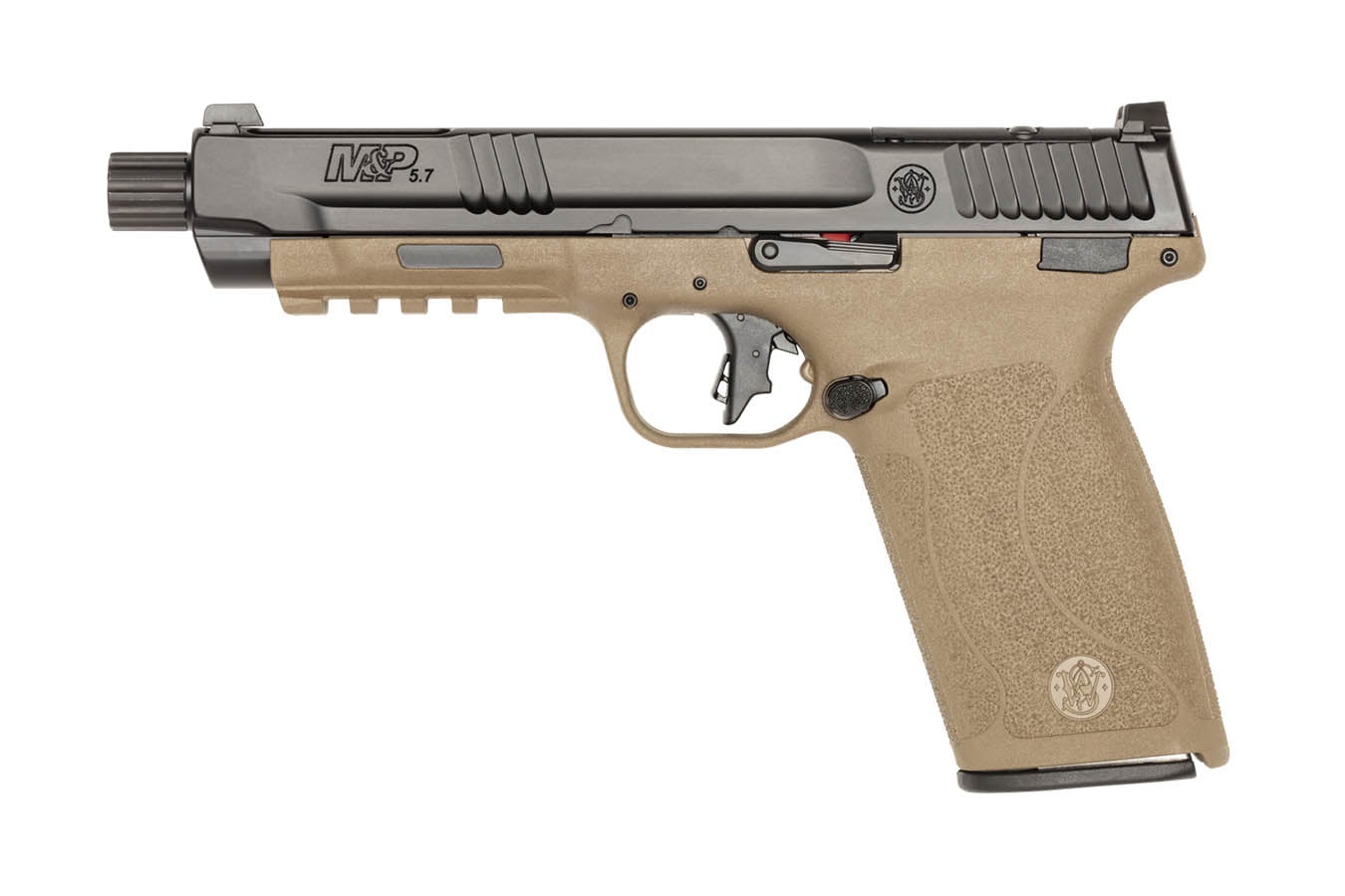 Smith & Wesson MP 5.7 5.7x28mm Optic Ready Pistol with Two-Tone FDE Finish and Threaded Barrel