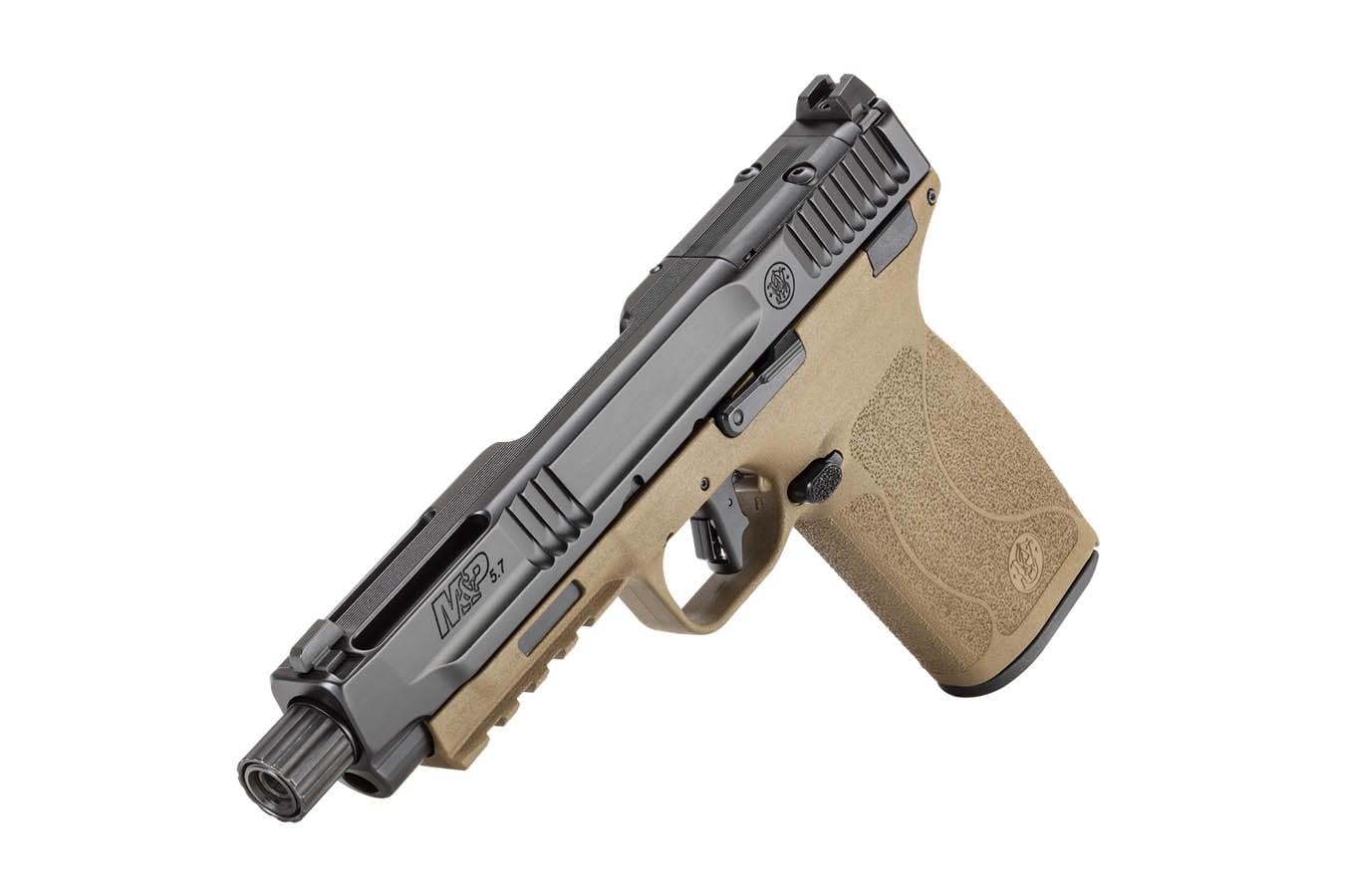 Smith & Wesson MP 5.7 5.7x28mm Optic Ready Pistol with Two-Tone FDE Finish and Threaded Barrel