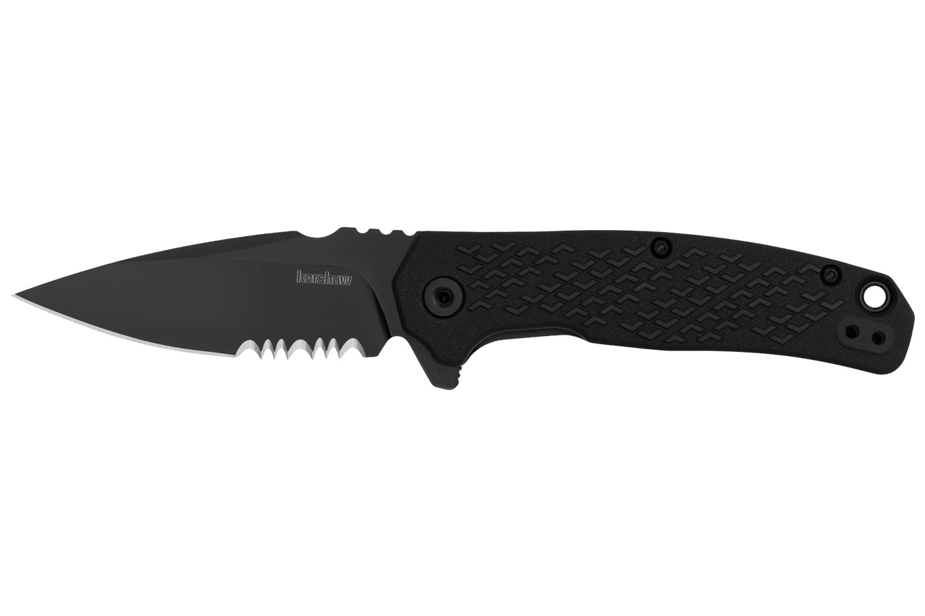 Kershaw Knives Conduit Folding Pocket Knife - Black, Serrated