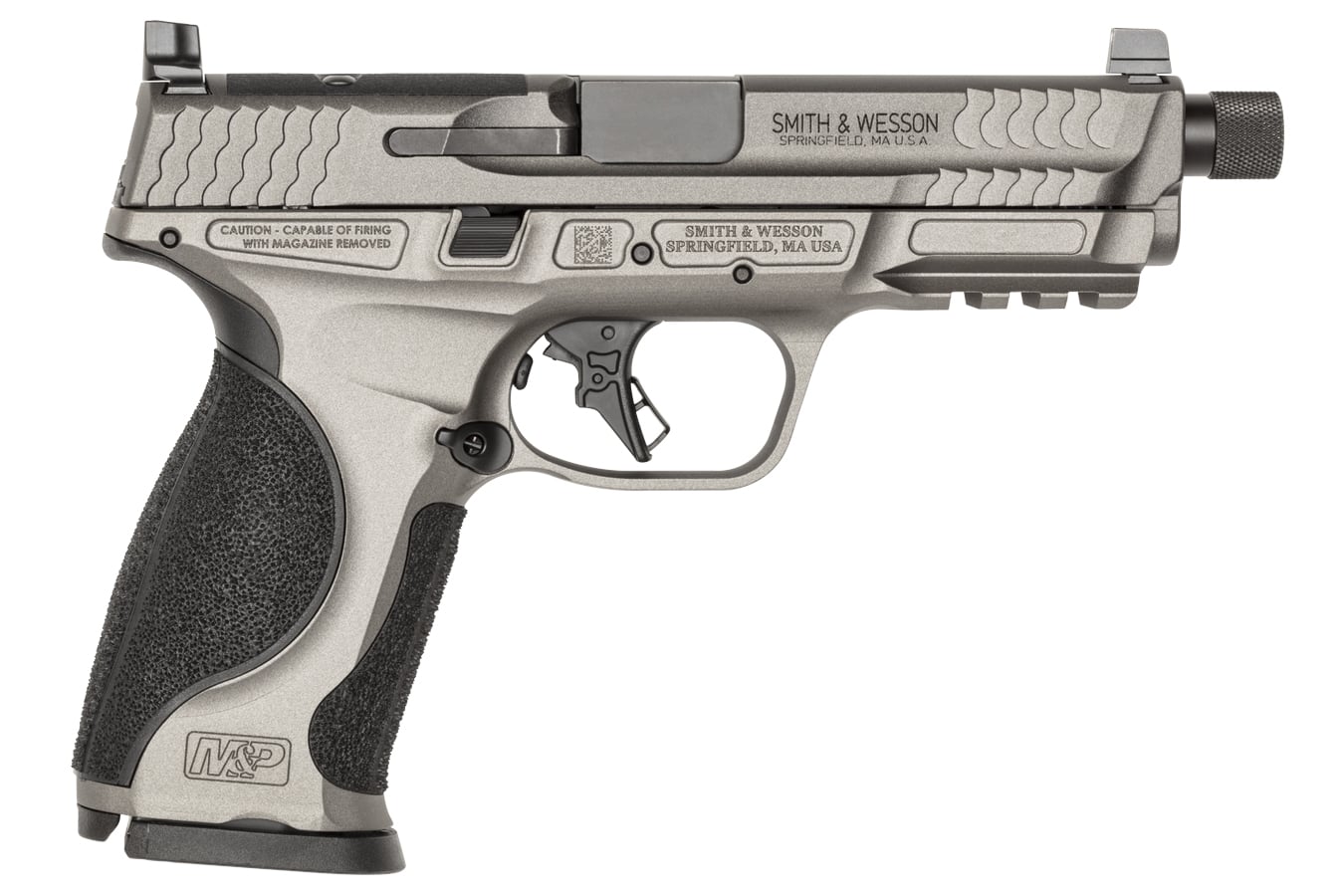 SMITH AND WESSON M&P9 M2.0 Metal 9mm Full-Size Optic Ready Pistol with Tungsten Cerakote Finish and Threaded Barrel