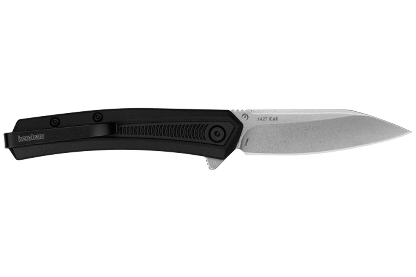 Kershaw Knives Raygun Folding Pocket Knife - Stonewash Black