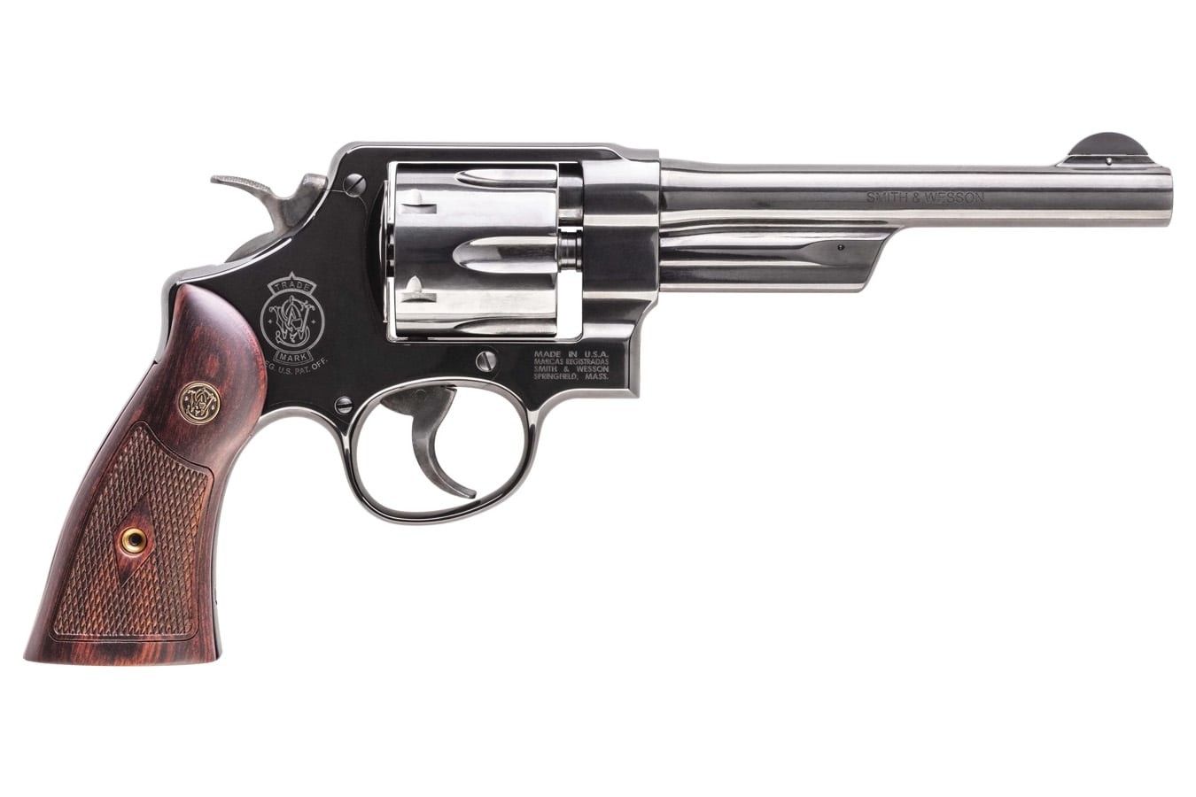SMITH AND WESSON Model 20 357 Magnum Revolver with Blued Steel Frame and Rosewood Grips