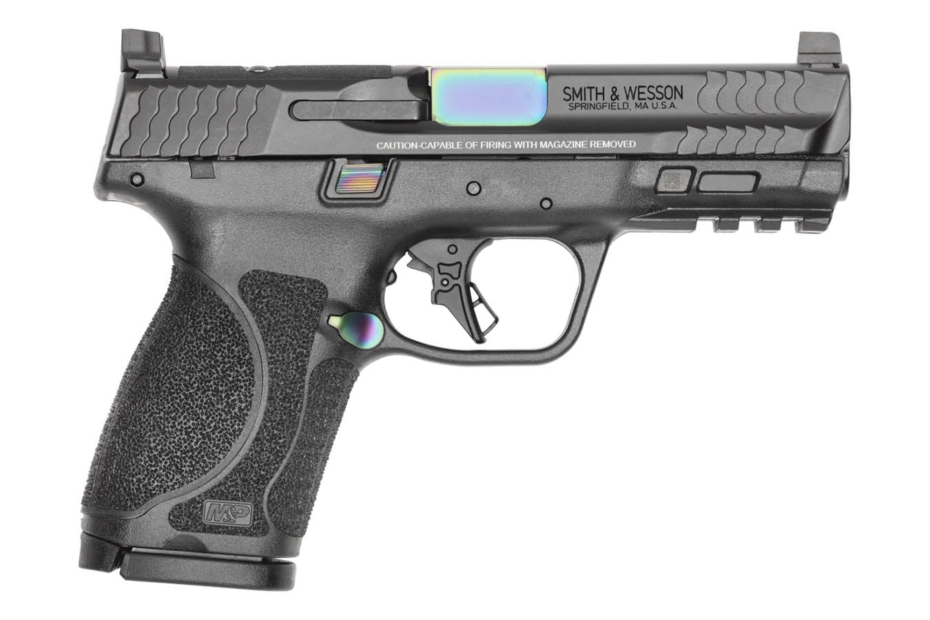 SMITH AND WESSON M&P9 M2.0 Compact 9mm Optic Ready Pistol with Turquoise PVD Coated Barrel and Controls