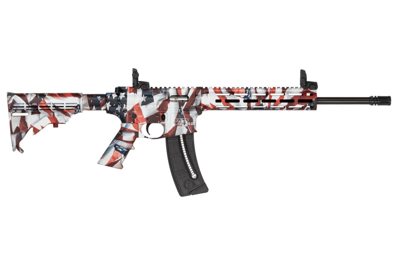 SMITH AND WESSON M&P 15-22 Sport 22LR Semi-Auto Rifle with Red, White and Blue American Flag Finish