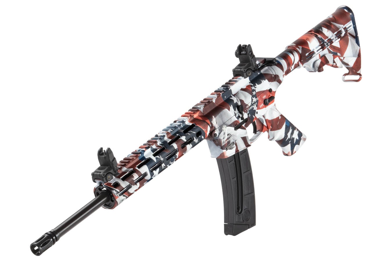 SMITH AND WESSON M&P 15-22 Sport 22LR Semi-Auto Rifle with Red, White and Blue American Flag Finish