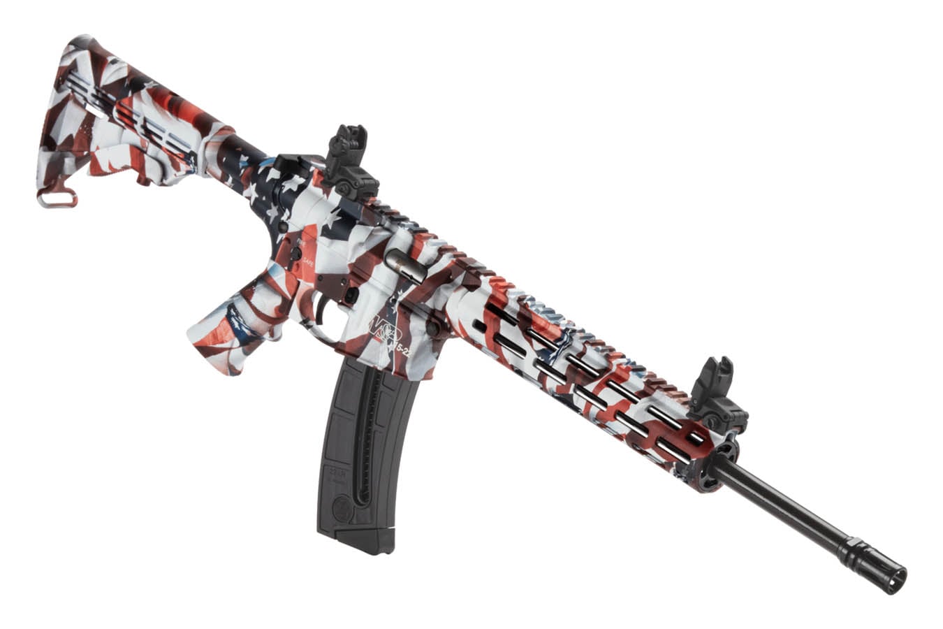 SMITH AND WESSON M&P 15-22 Sport 22LR Semi-Auto Rifle with Red, White and Blue American Flag Finish