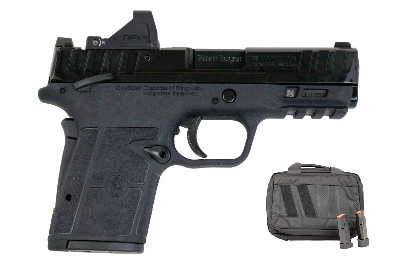 SMITH AND WESSON Equalizer 9mm Carry On Bundle with Viridian RFX-11 Green Dot, Three Mags and Savior Bag