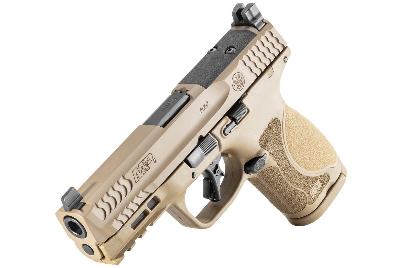 SMITH AND WESSON M&P9 M2.0 Compact 9mm Optic Ready FDE Pistol with Five Magazines and Savior Range Bag