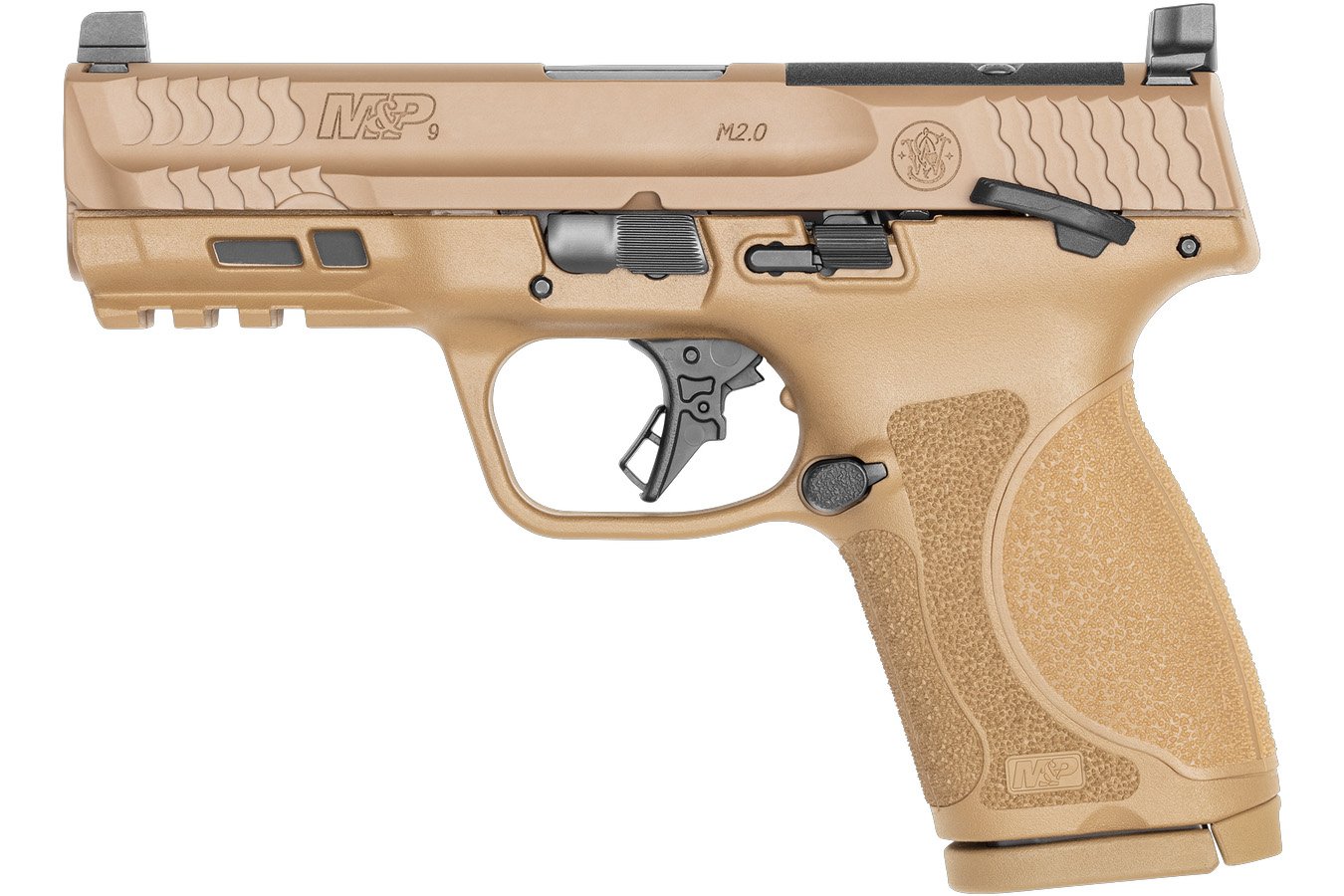 SMITH AND WESSON M&P9 M2.0 Compact 9mm Optic Ready FDE Pistol with Five Magazines and Savior Range Bag