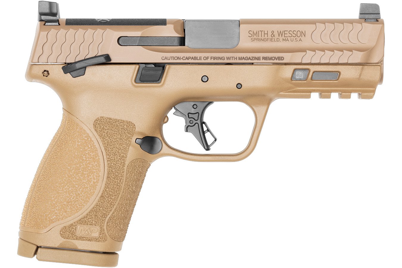 SMITH AND WESSON M&P9 M2.0 Compact 9mm Optic Ready FDE Pistol with Five Magazines and Savior Range Bag