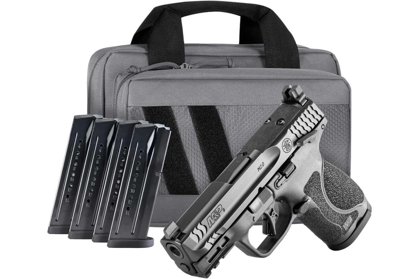SMITH AND WESSON M&P9 M2.0 Compact 9mm Optic Ready Pistol with Five Magazines and Savior Range Bag
