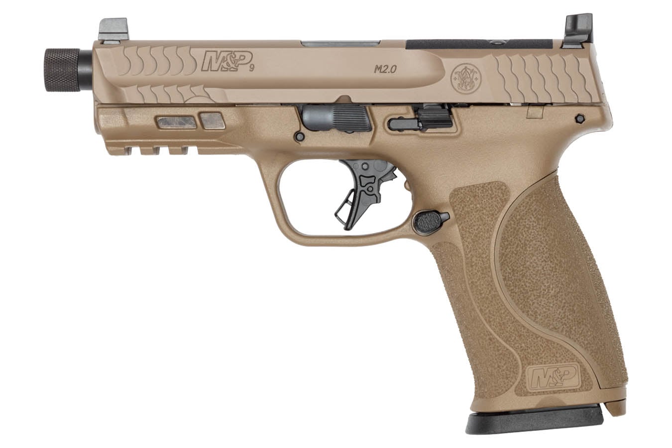 SMITH AND WESSON M&P9 M2.0 9mm Optic Ready Pistol with FDE Finish and Threaded Barrel