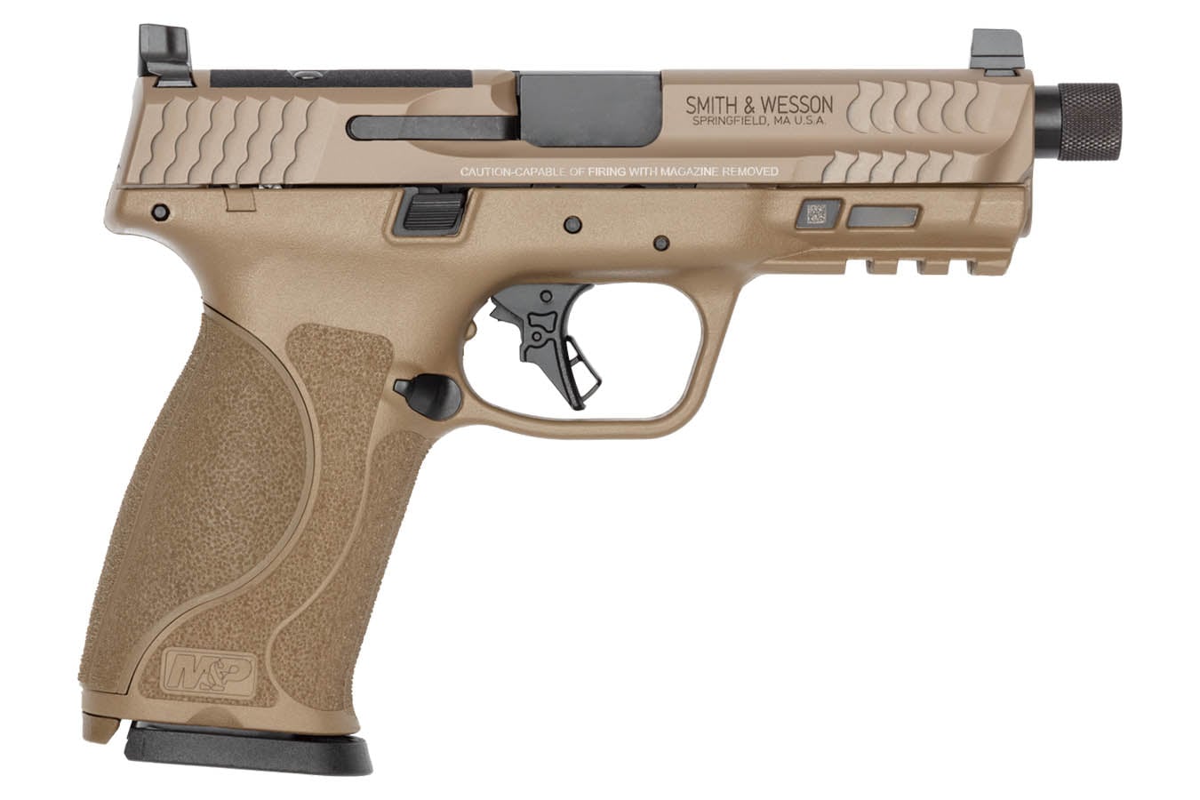 SMITH AND WESSON M&P9 M2.0 9mm Optic Ready Pistol with FDE Finish and Threaded Barrel