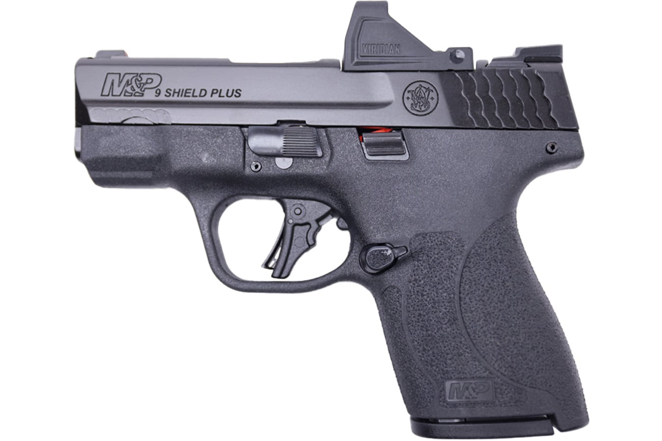 SMITH AND WESSON MP9 Shield Plus 9mm Optic Ready Bundle with Viridian RFX-11 Green Dot, 4 Mags and Savior Bag