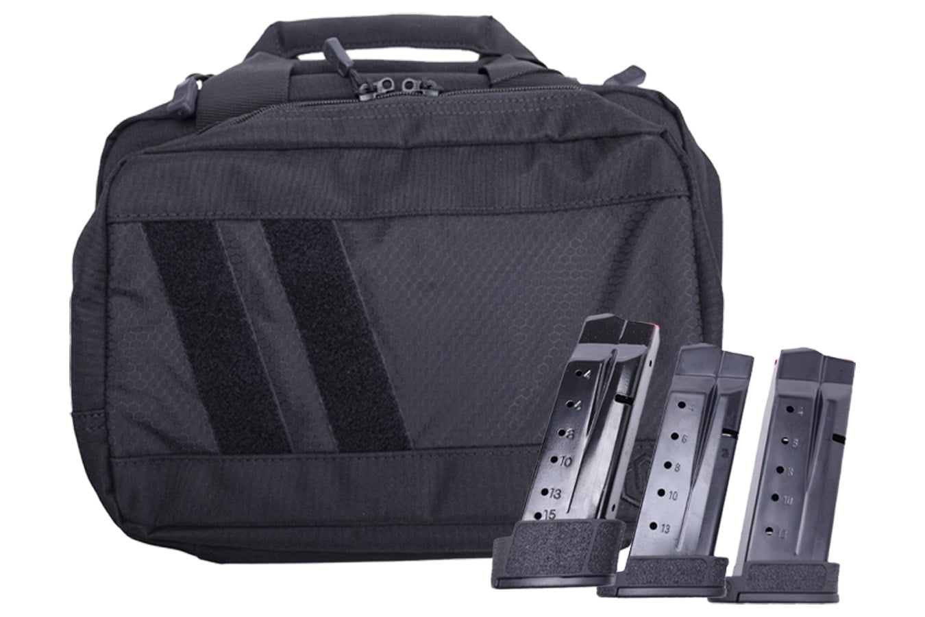 SMITH AND WESSON MP9 Shield Plus 9mm Optic Ready Bundle with Viridian RFX-11 Green Dot, 4 Mags and Savior Bag