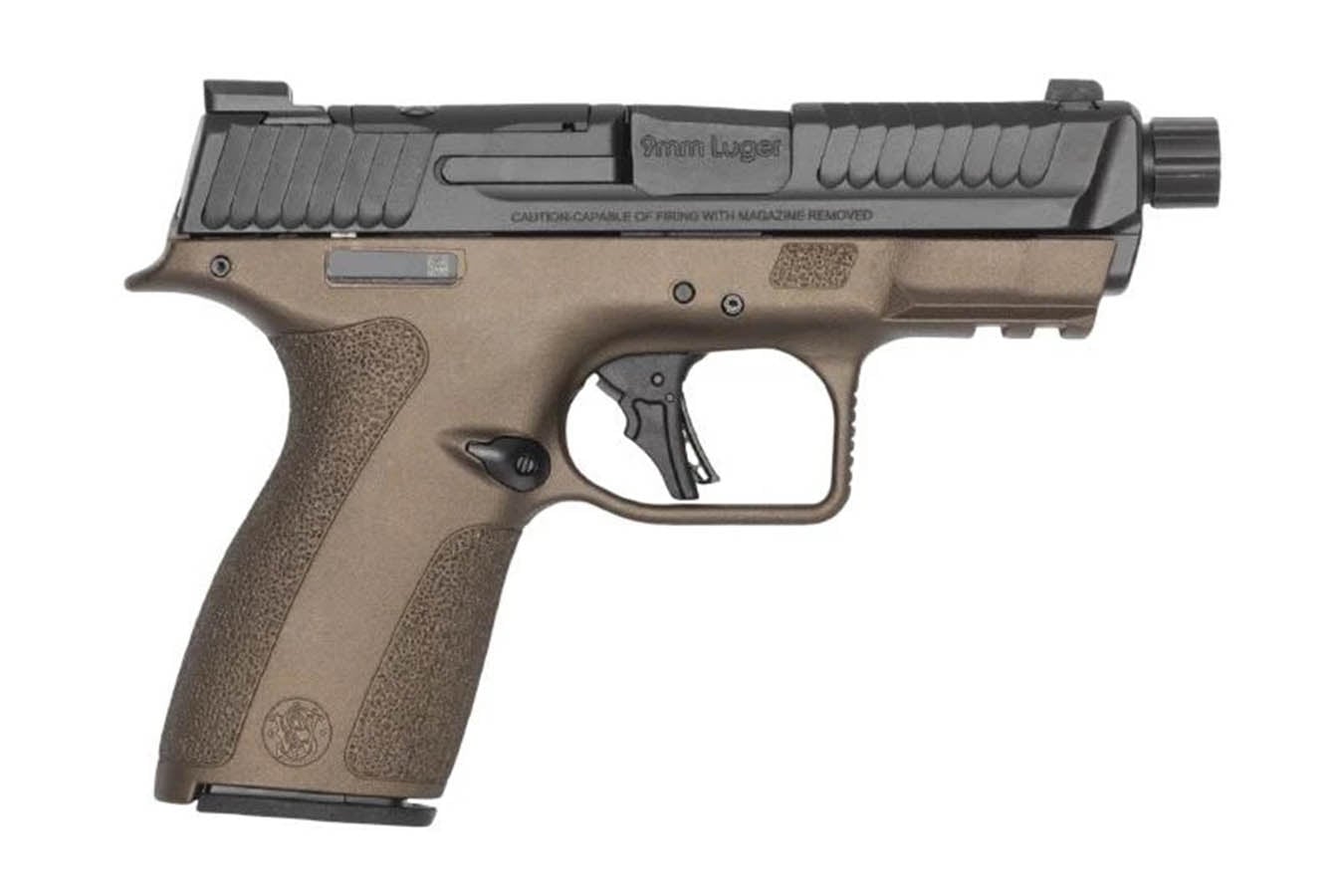 SMITH AND WESSON M&Pield-X 9mm Optic Ready Pistol with Midnight Bronze Cerakote Finish and Threaded Barrel