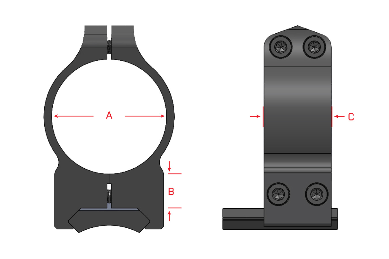 WARNE 30mm Ruger M77, PA, Med Matte Rings