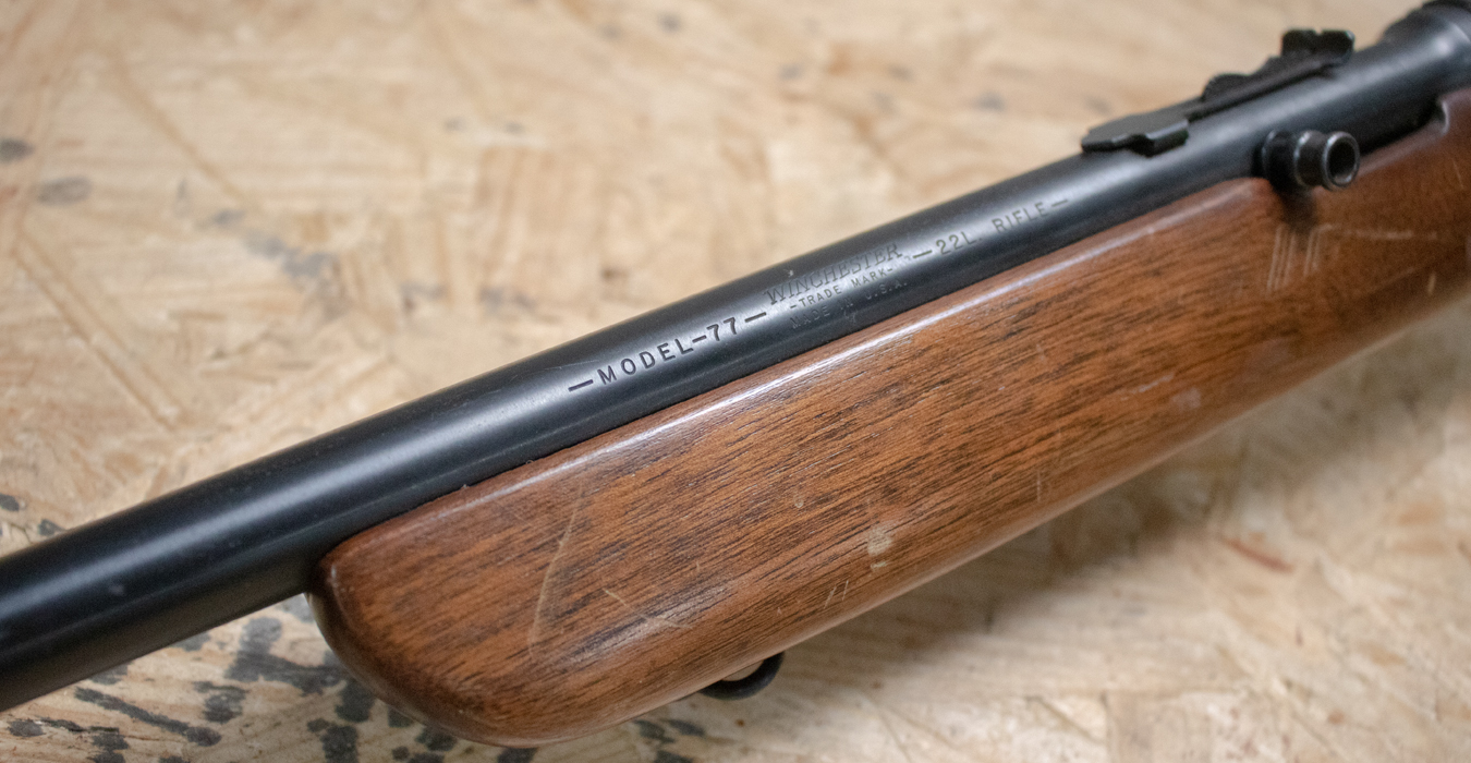 WINCHESTER FIREARMS 1955 Model 77 22LR Police Trade-In Rifle with Beavertail Fore-End (Mag Not Included)