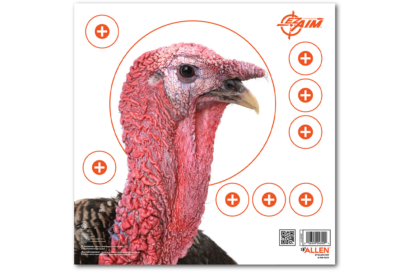 ALLEN COMPANY EZ-Aim Four Color Turkey Hanging Paper Target, For Use With Shotguns, 12