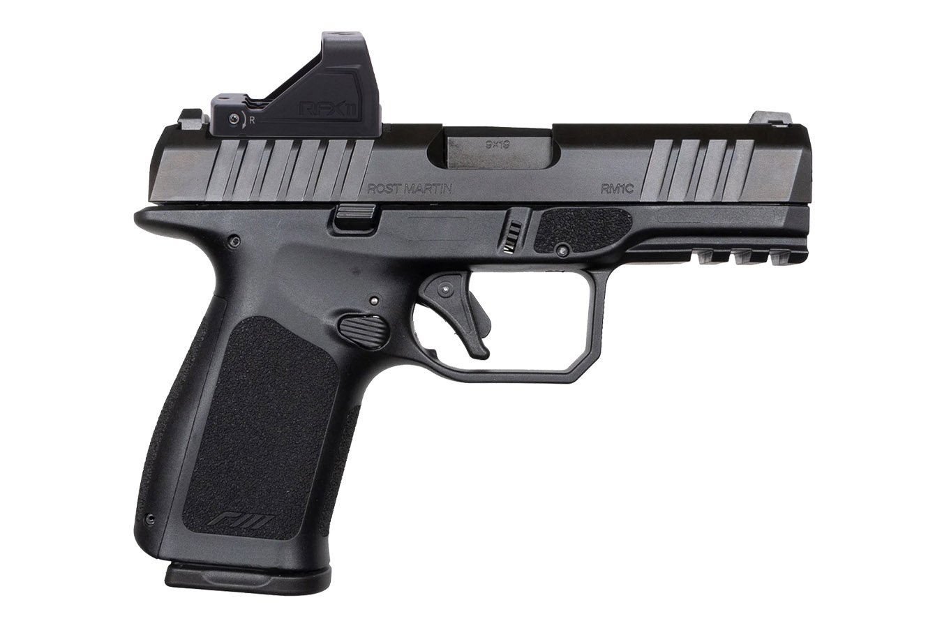 ROST MARTIN RM1C 9mm Semi-Auto Pistol Black with Viridian RFX11 Green Dot, 5 Mags and Savior Range Bag