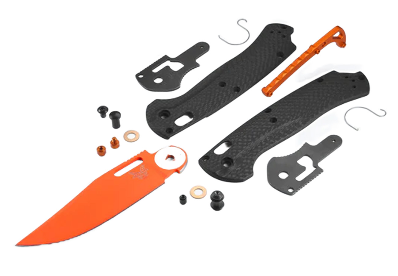 Benchmade Knife Taggedout Carbon Fiber Handle Flip Blade