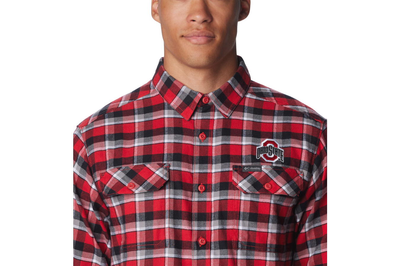 Columbia Men`s Collegiate Flare Gun Flannel Long Sleeve Shirt OSU