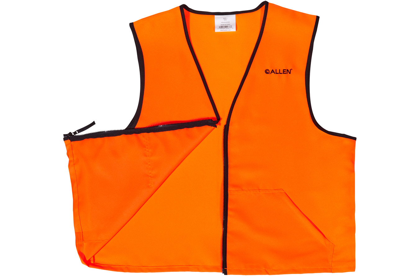 ALLEN COMPANY Deluxe Hunting Vest Large Orange Polyester