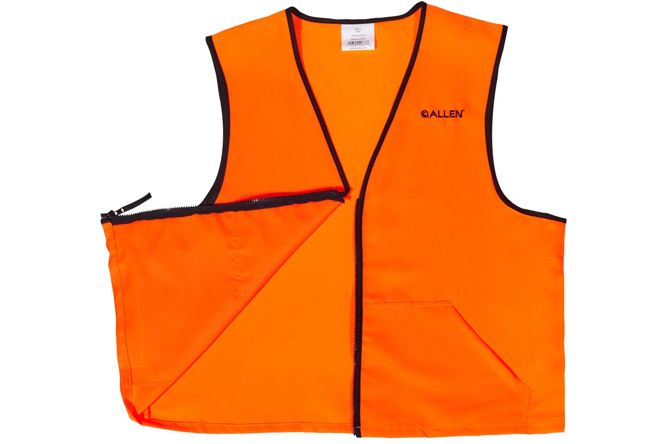 ALLEN Deluxe Blaze Orange Hunting Vest, Large, Polyester with Two Front Pockets