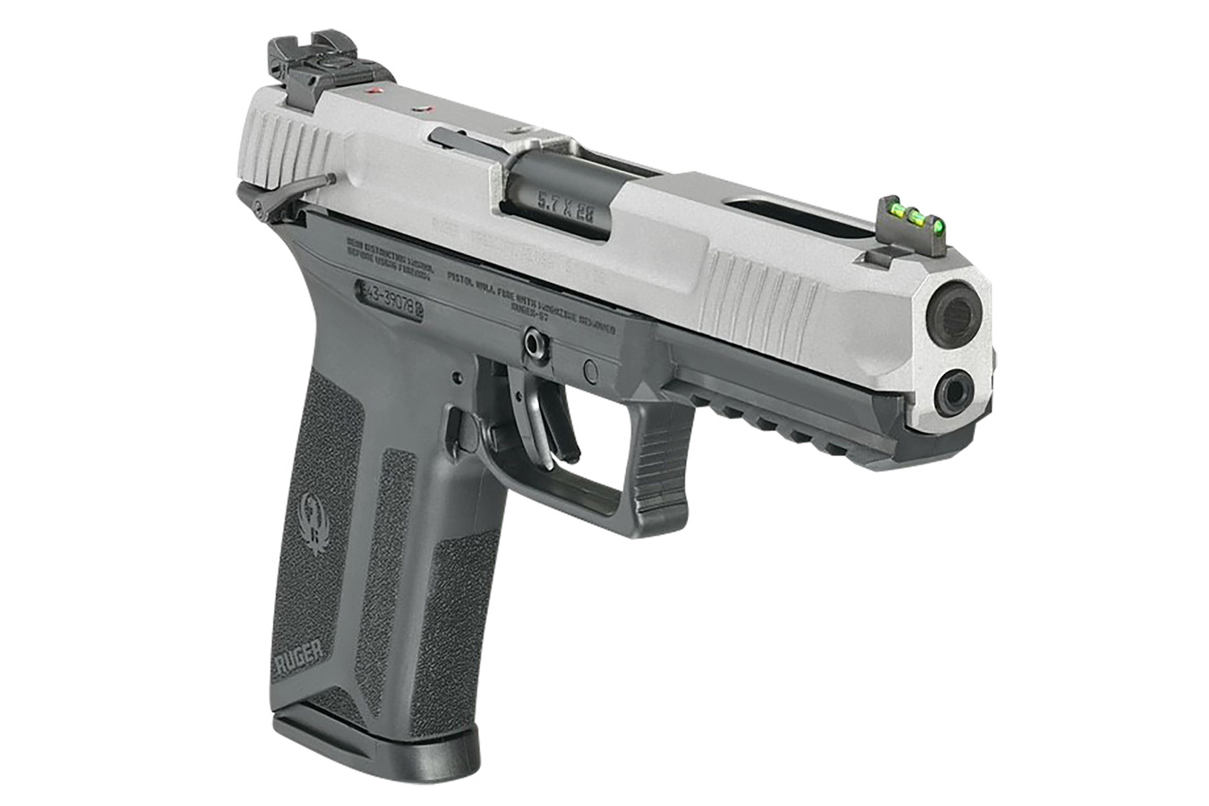 Ruger Ruger-57 5.7x28mm Pistol with Savage Silver Cerakote Slide