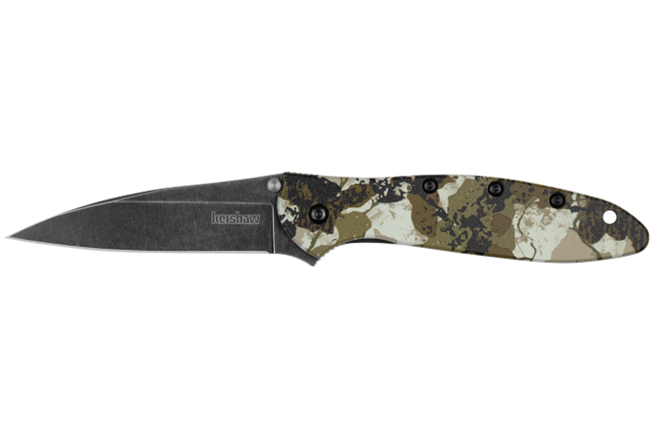 KERSHAW KNIVES Leek Folding Pocket Knife, Camo