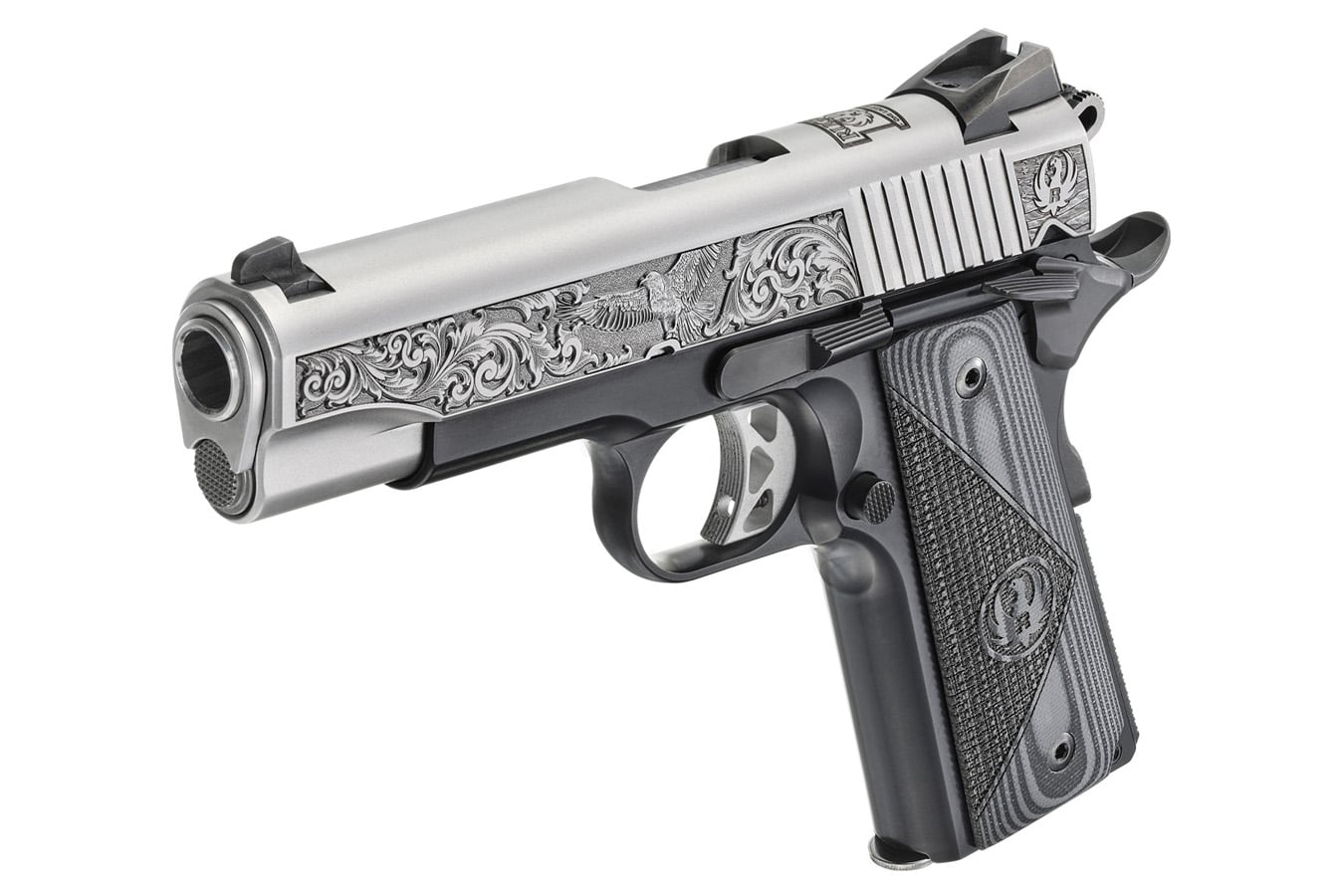 Ruger SR1911 Southport CT Edition 45 ACP Pistol with Stainless Steel Engraved Slide
