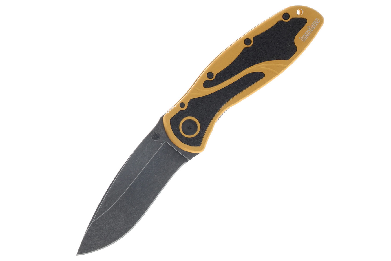 KERSHAW KNIVES Blur Blackwash Folding Pocket Knife - Gold