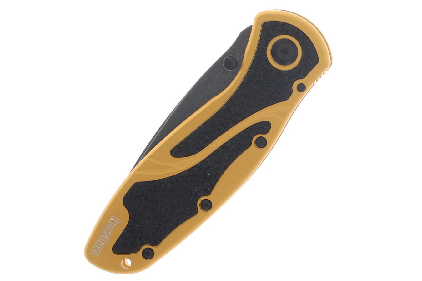 KERSHAW KNIVES Blur Blackwash Folding Pocket Knife - Gold