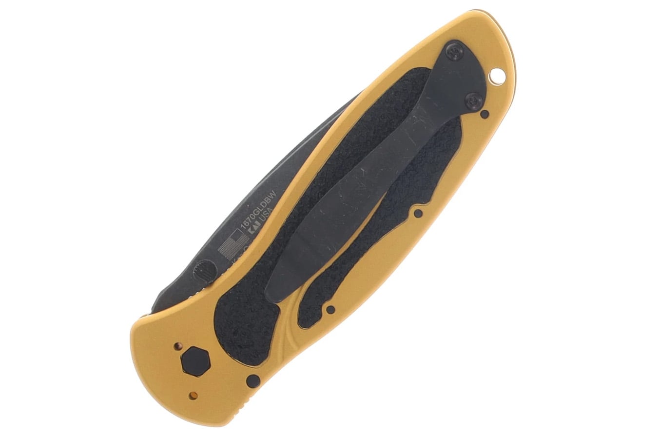 KERSHAW KNIVES Blur Blackwash Folding Pocket Knife - Gold