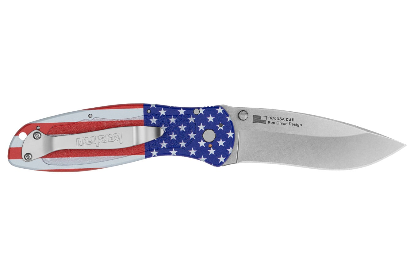 KERSHAW KNIVES Blur USA Flag Folding Pocket Knife