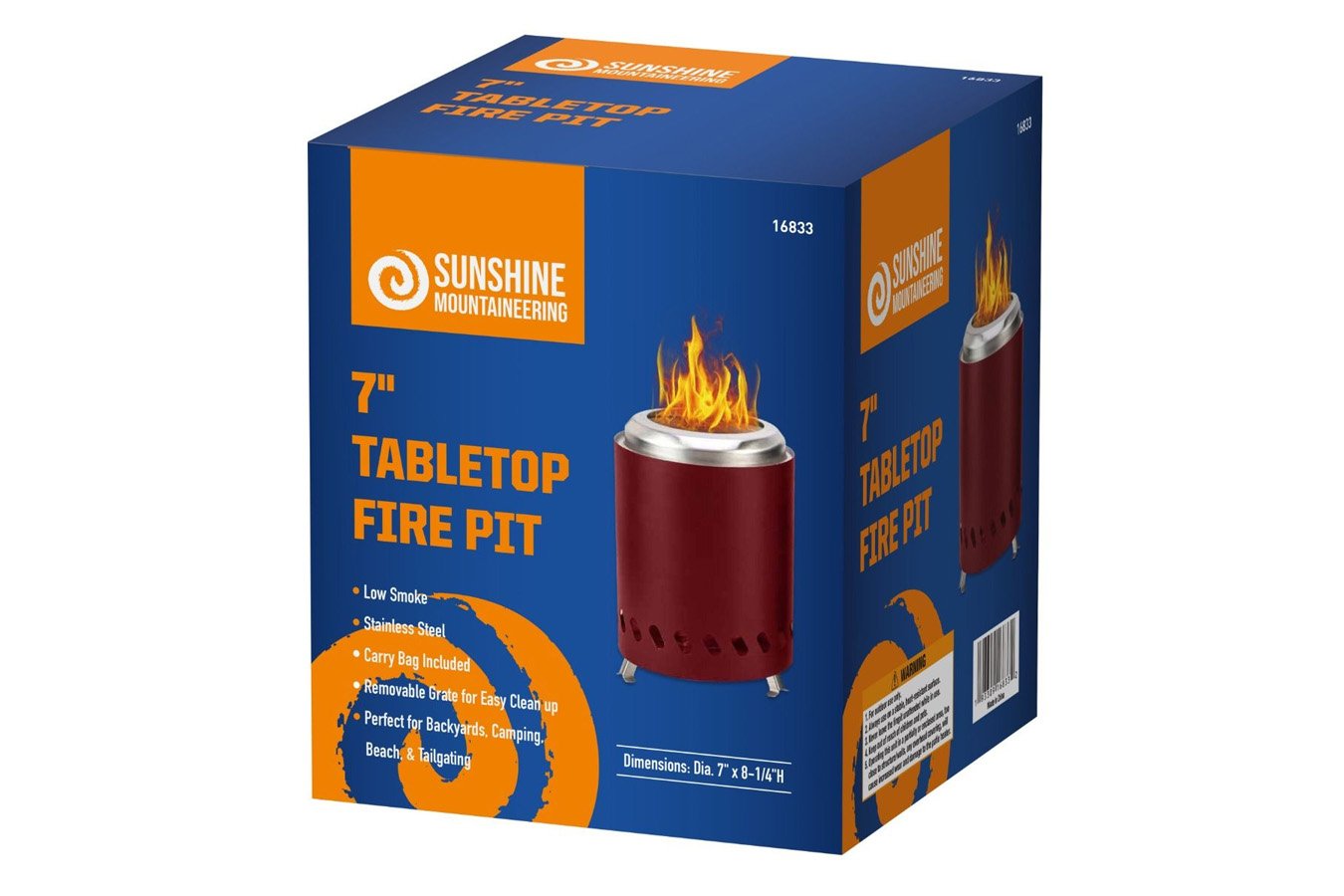 Sunshine Mountaineering 7inch Portable Tabletop Fire Pit - Red